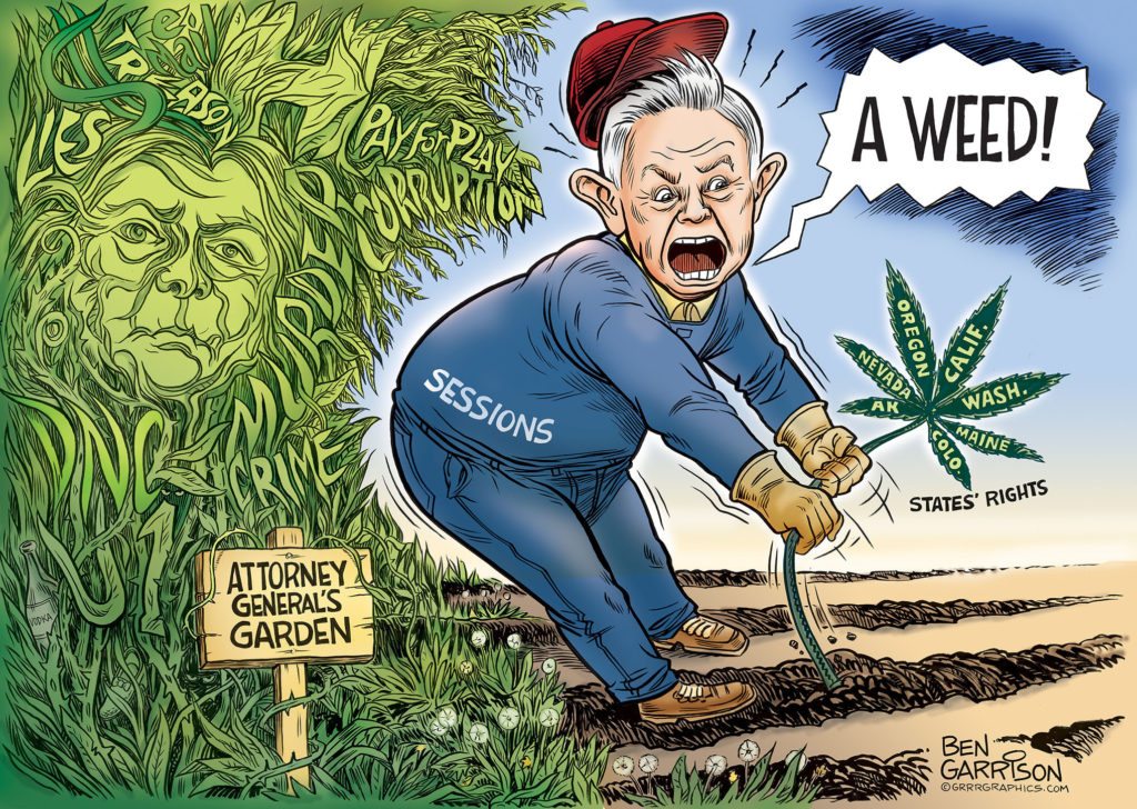 Attorney General Session's Garden cartoon by Ben Garrison