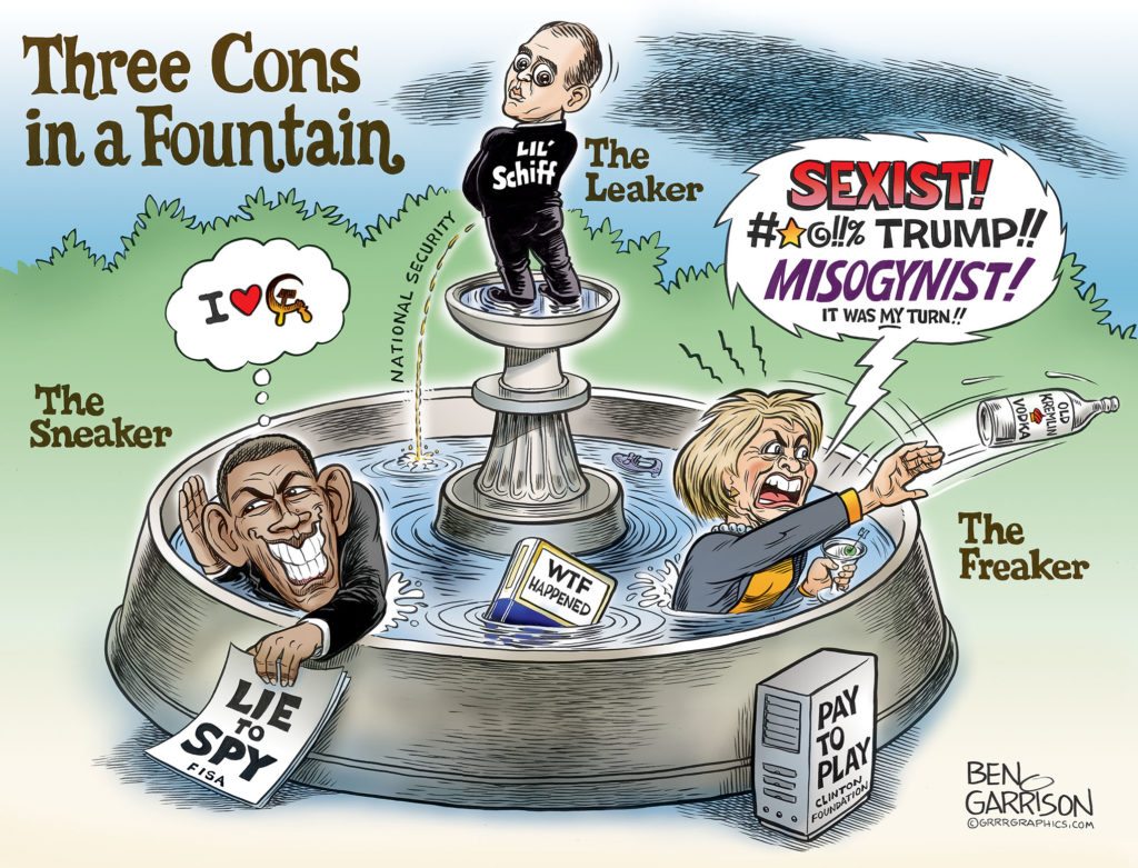 Three Cons in a Fountain