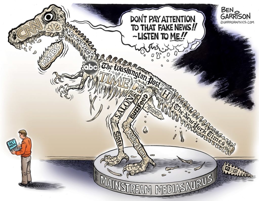 Media Dinosaur cartoon by Ben Garrison