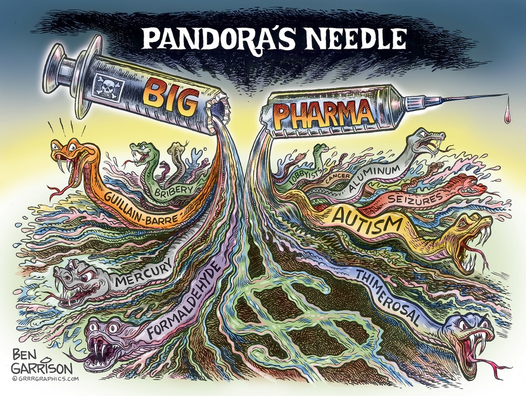 Pandora's Needle Big Pharma cartoon by Ben Garrison