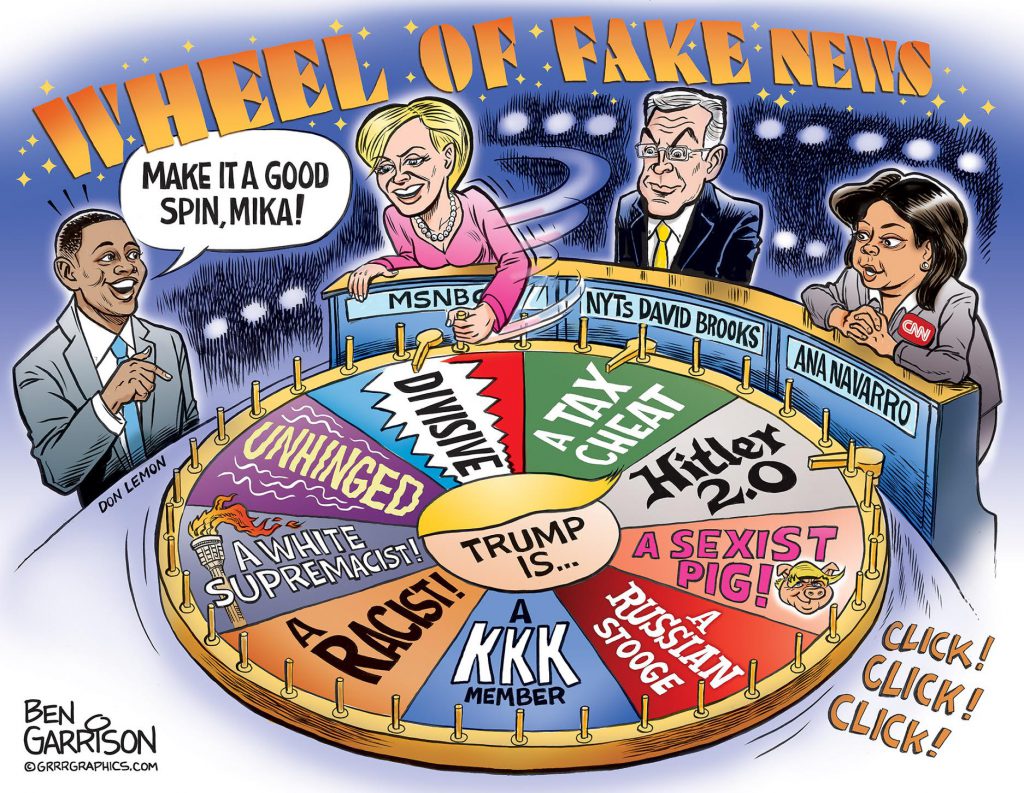 Wheel of Fake News cartoon by Ben Garrison – Grrr Graphics