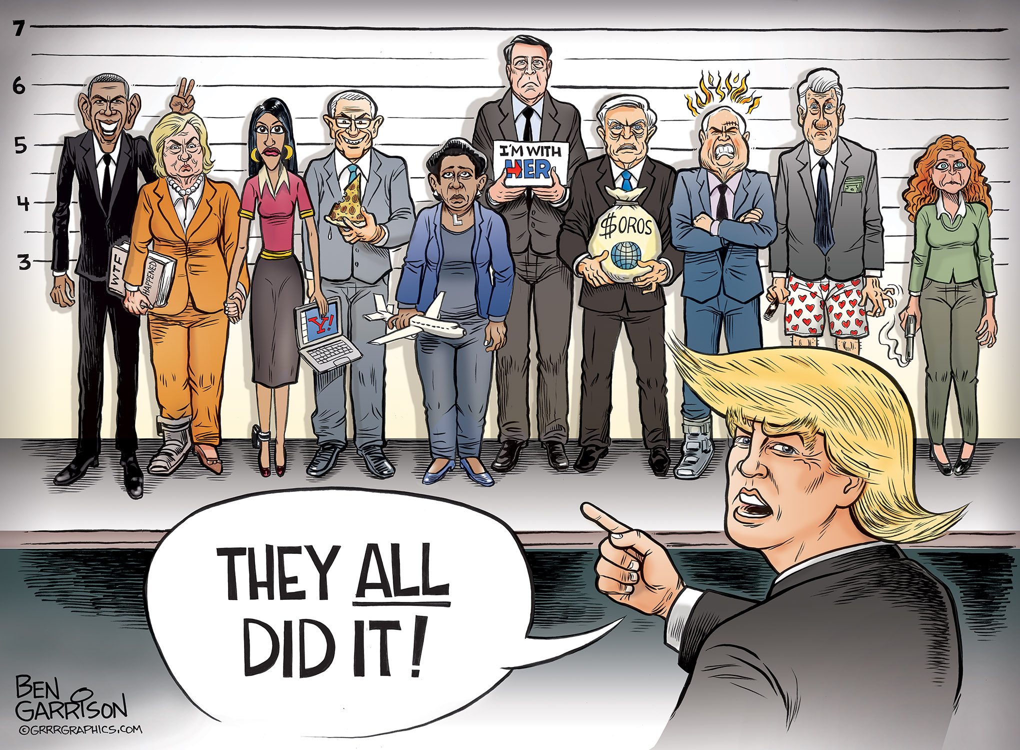 The Deep State Lineup cartoon by Ben Garrison