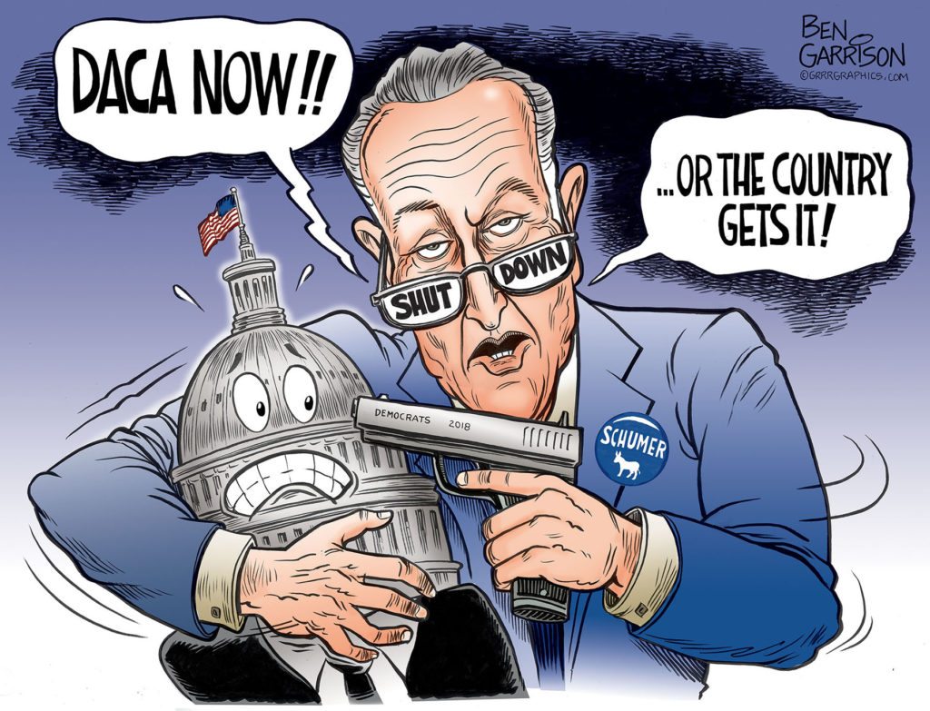 Schumer Shut Down cartoon by Ben Garrison