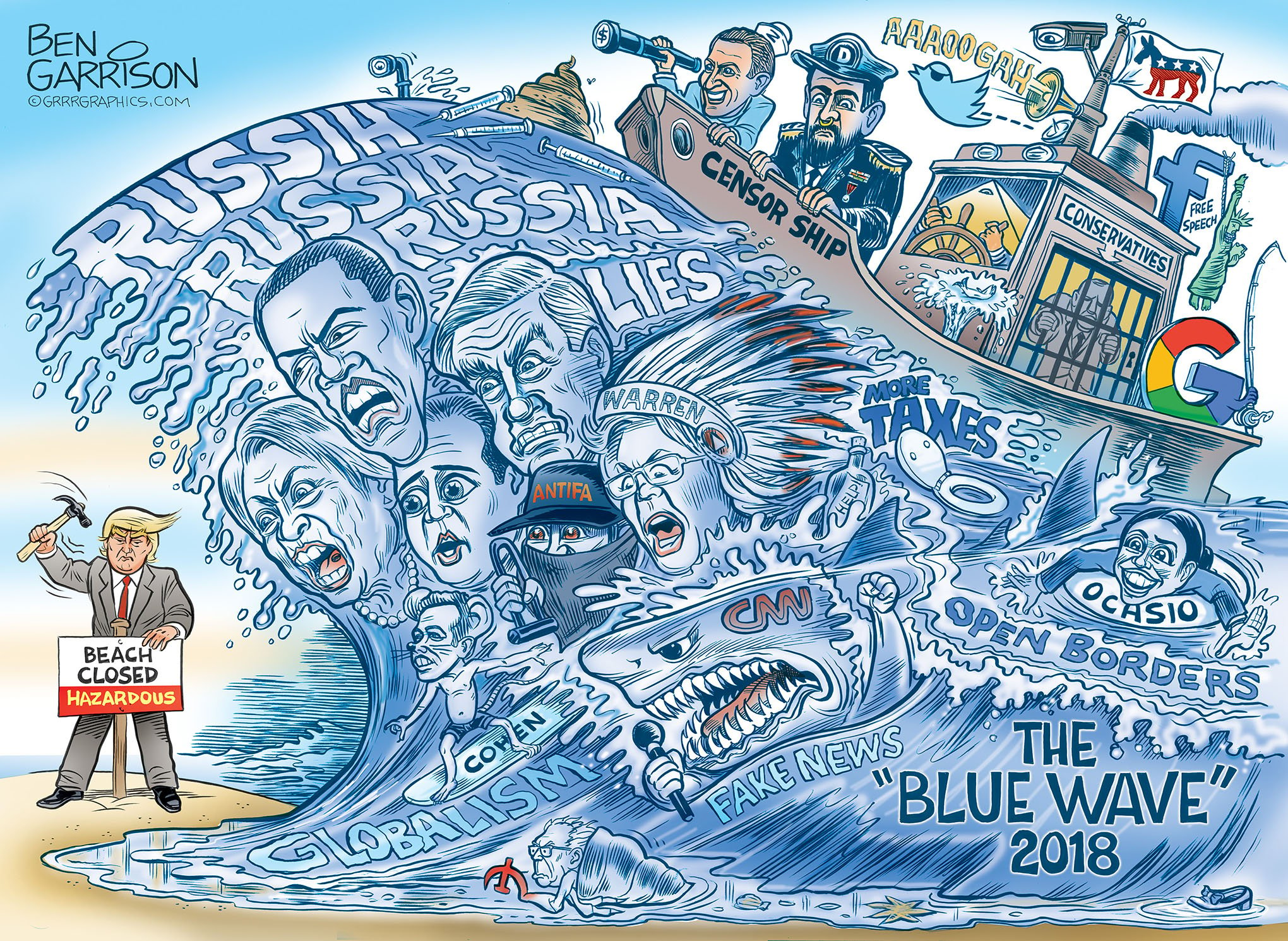 Image result for red wave political cartoon