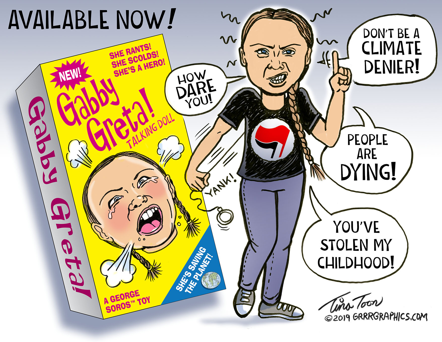 Image result for cartoons about greta thunberg