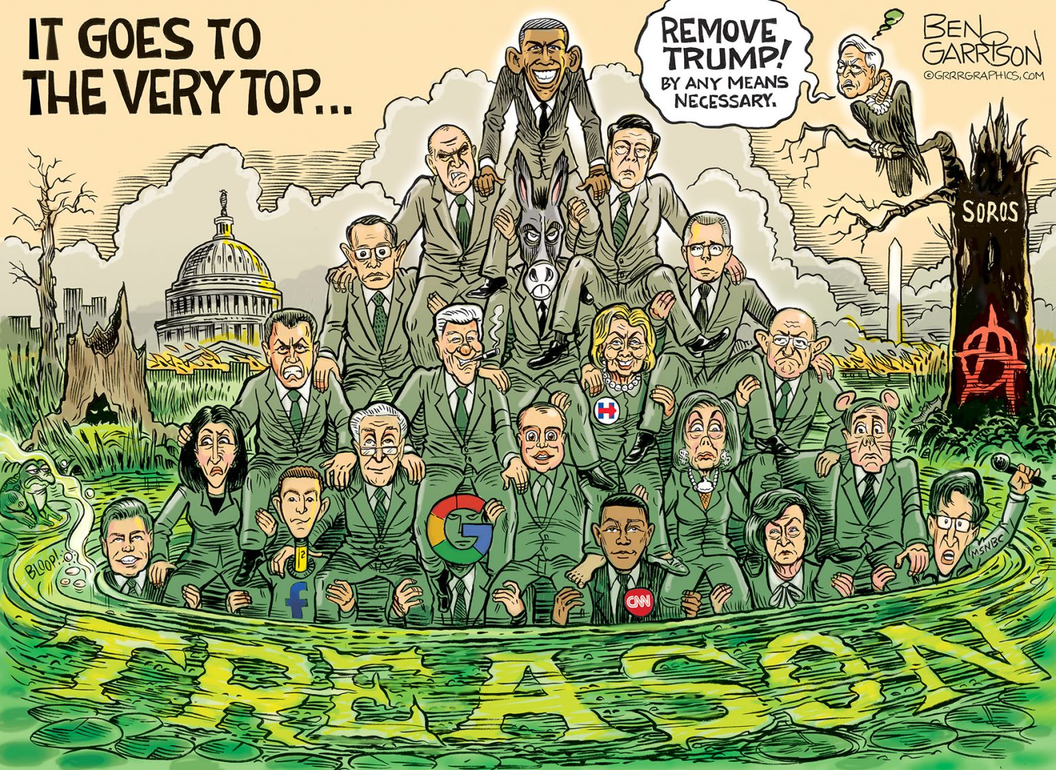 Treason Swamp Ben Garrison Cartoon 2847