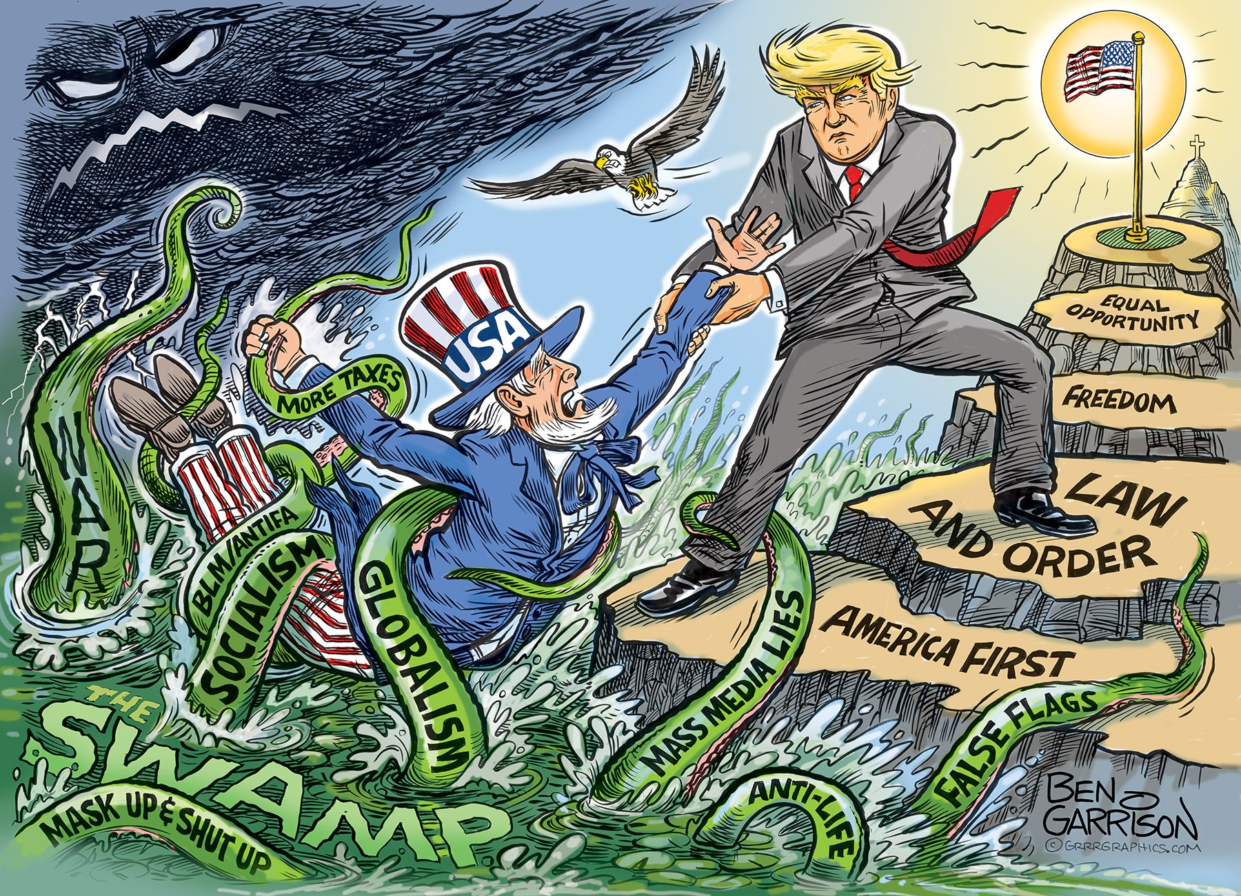 Maga Vs Swamp Special Limited Edition Signed Print Grrrgraphics 