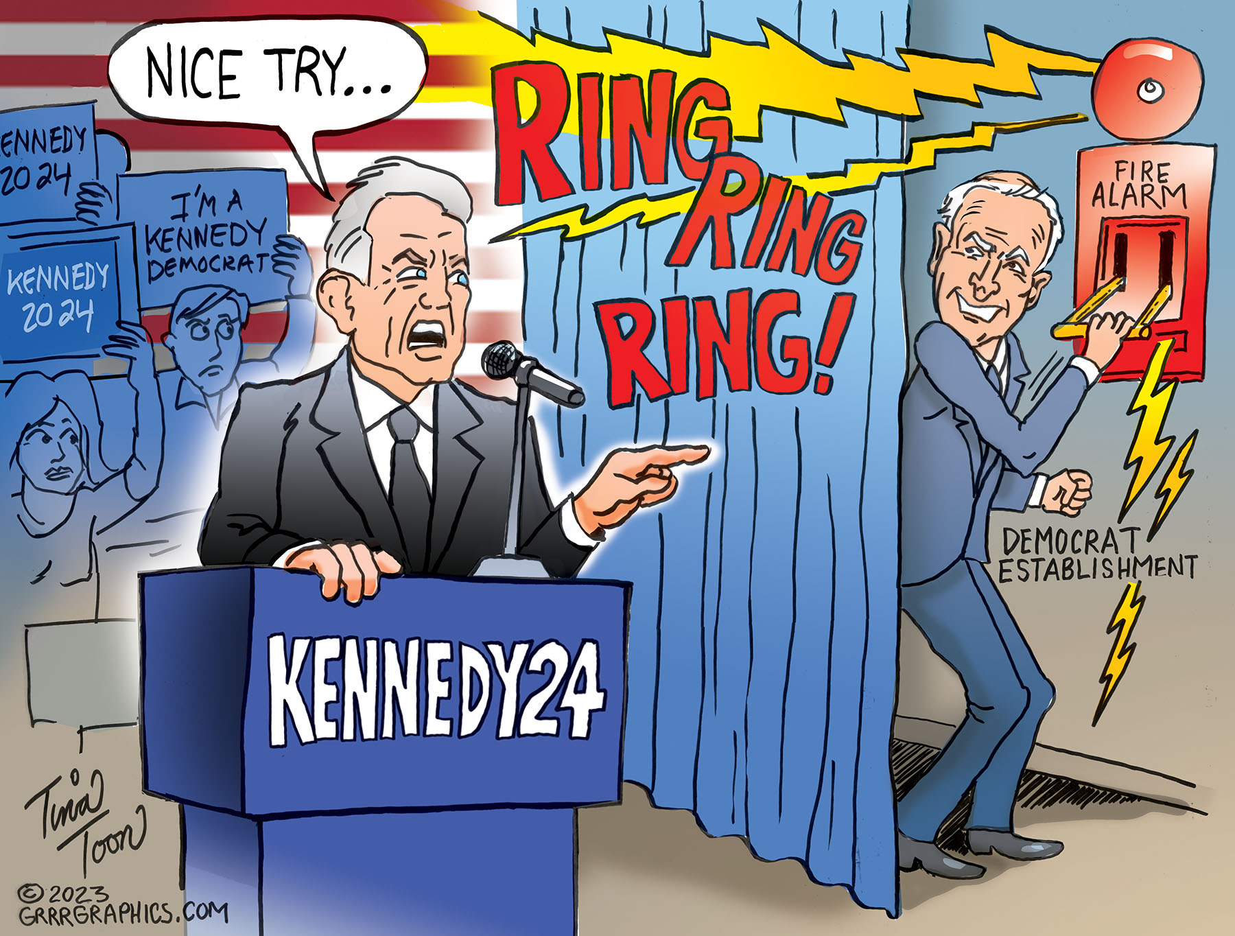 Democrat Establishment ‘Alarmed’ Over Kennedy 2024 GrrrGraphics