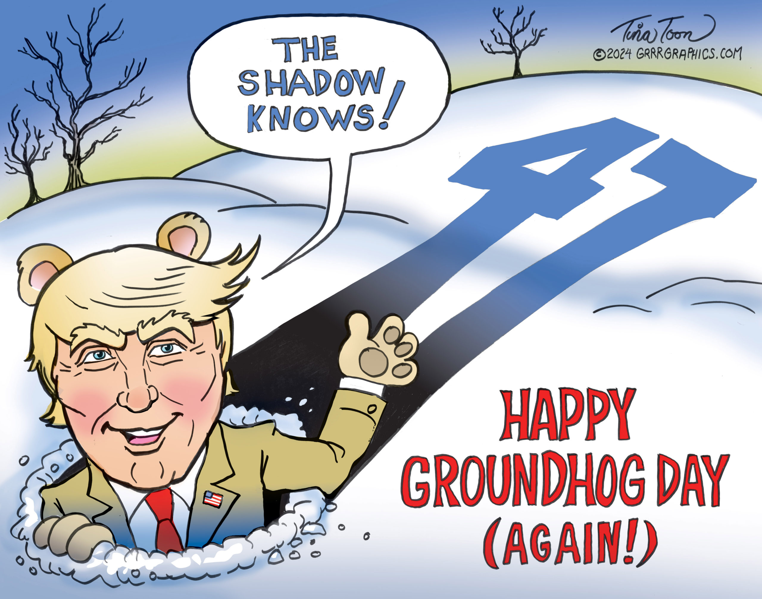 The Shadow Knows, Groundhog Day 2024 GrrrGraphics