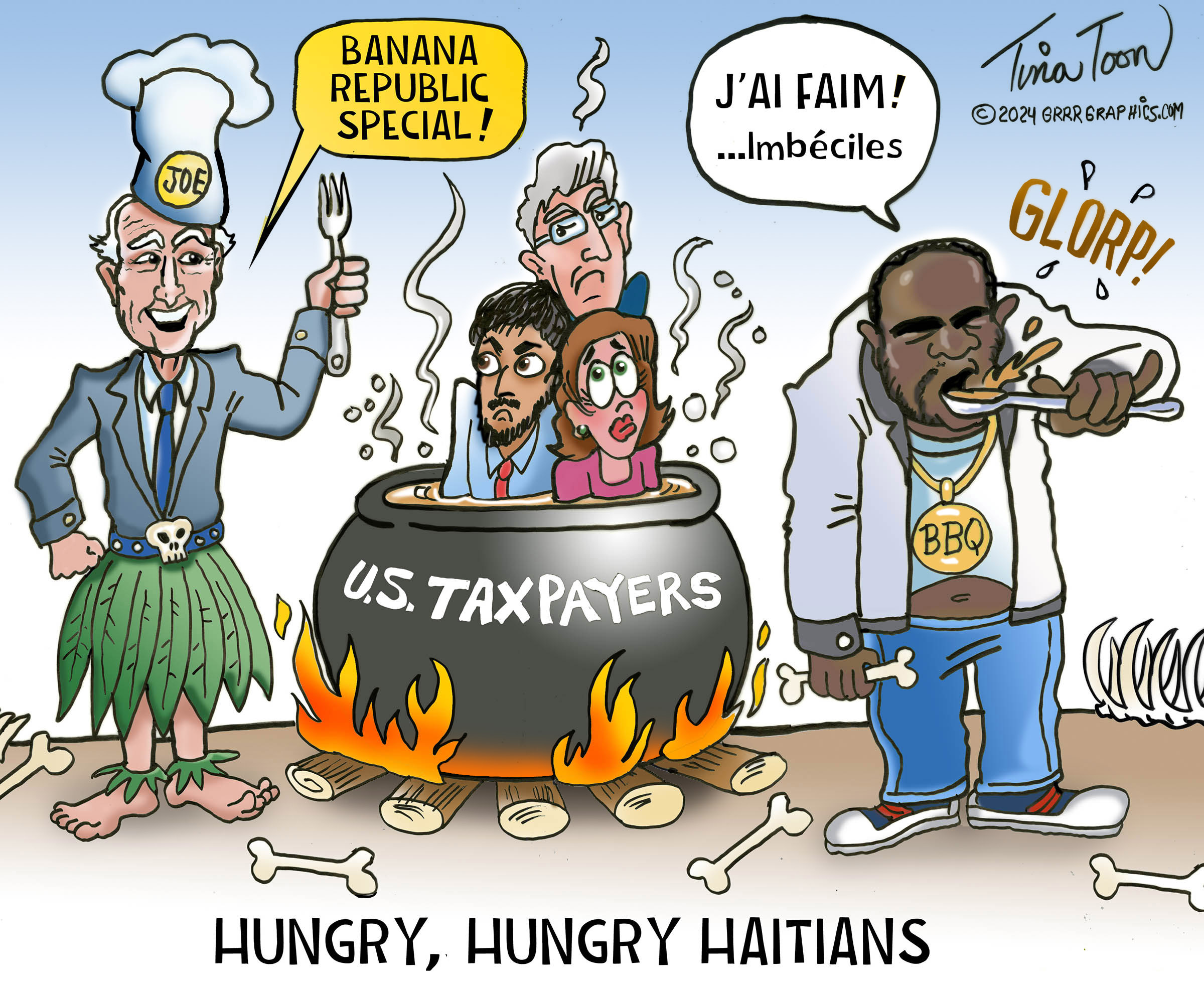 Haiti Cannibal Cartoon Biden Tina Toon Cartoon 2