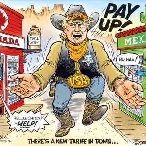 Trump New Tariff In Town Signed Print  