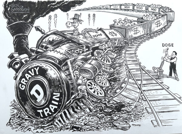 SOLD  DOGE Derailing The Gravy Train Original Art- Collectors Item