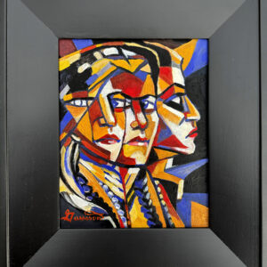 SOLD The Glance- Indian Woman Original Oil Painting Framed
