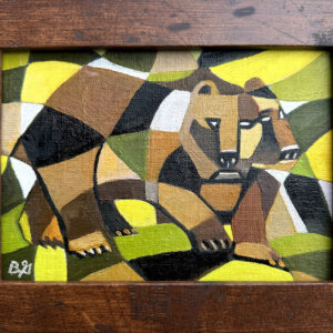 SOLD  Ben Garrison Miniature Original Oil Painting 'Forest Bear'