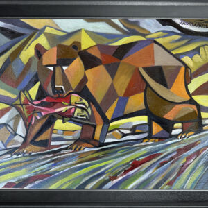 SOLD   Bear Circle Of Life Original Oil Painting Framed