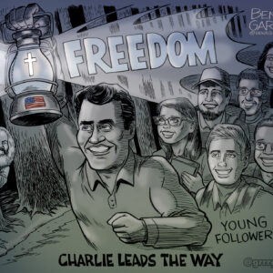 Charlie Kirk Shining The Way To Freedom Signed Print