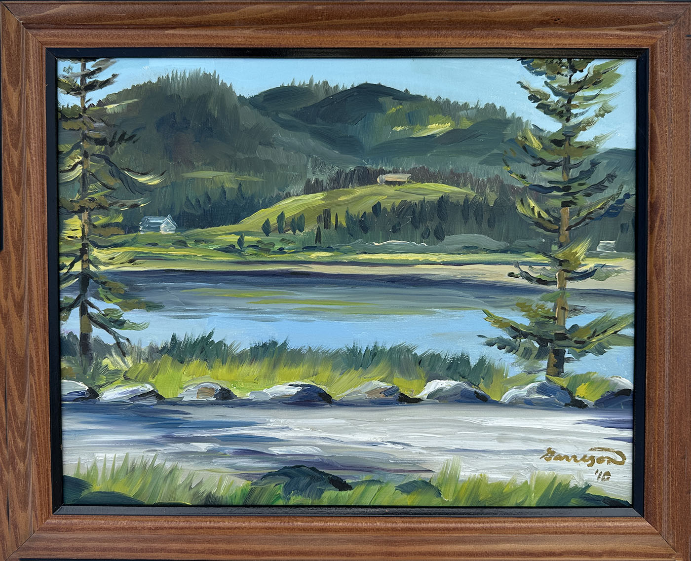 SOLD Quiet Shores Plein Air Painting Framed
