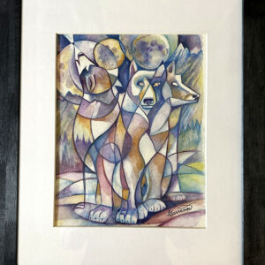 SOLD Moon Song Watercolor Painting Framed