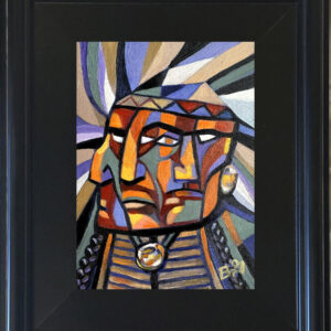 SOLD  Ben Garrison Miniature Original Oil Painting Chief Red Cloud