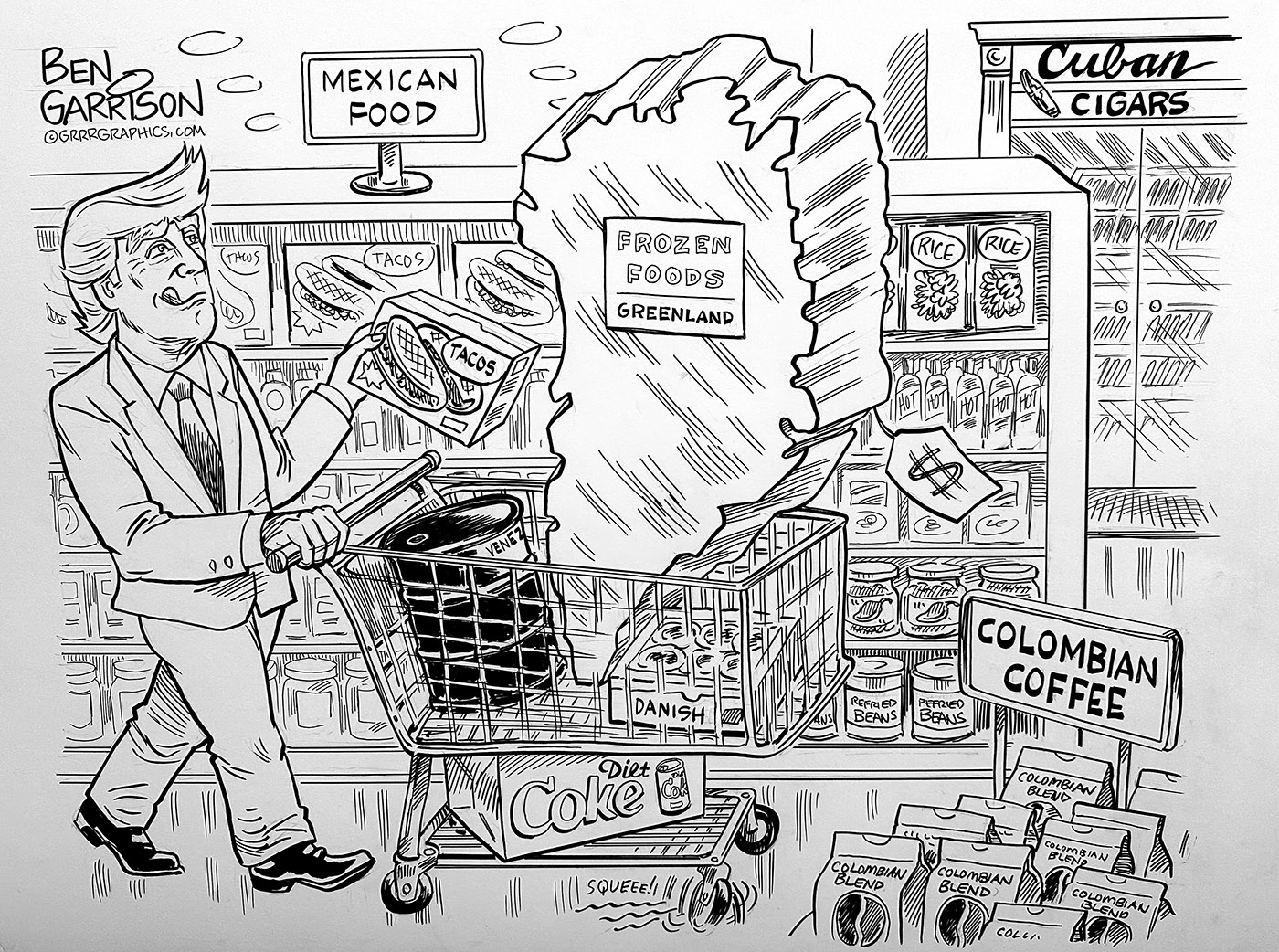 Shopping with Trump Original Art Collectors Item