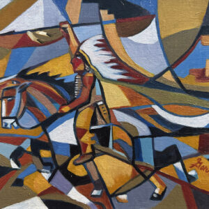 SOLD  The Warpath Oil Painting Framed