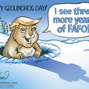 Trump Groundhog day Signed Print