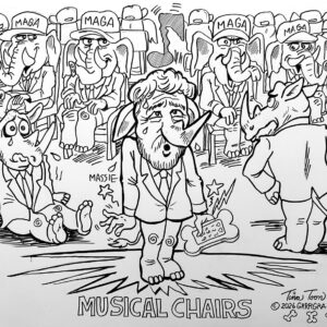 Primary Musical Chairs Original Art Collectors Item