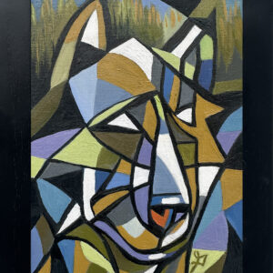 SOLD Ben Garrison Miniature Original Oil Painting 'Spring Wolf'