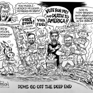 Democrats Go Off The Deep End Original Art Collectors Item