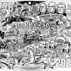 SOLD  Happy 250th America! Original Art Collectors Item